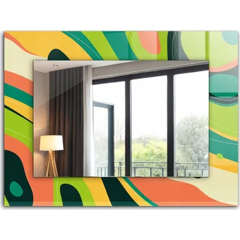 Zrcadlo Stylové Zrcadlo Glamour Moderní Loft 80x60 cm Abstraktní barevné