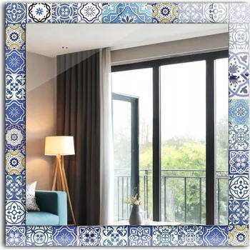 Zrcadlo Dekorativní designové zrcadlo závěsné loft Barevné kachličky mozaika 60x60