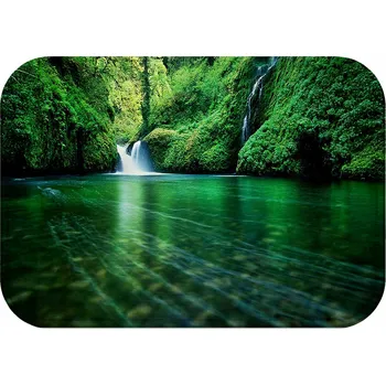 Koupelnová předložka KOUPELNOVÁ PŘEDLOŽKA PROTISKLUZOVÁ ANTIBAKTERIÁLNÍ 60X40 VODOPÁD ZELEŇ VODA