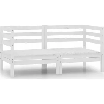 Zahradní rohové sedací soupravy, 2 ks, bílé dřevo