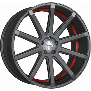Alu kolo Corspeed DEVILLE Gunmetal šedá / červený lem 9,5×22" 5×112 ET 20 RCDEV95235R/MGM300022024