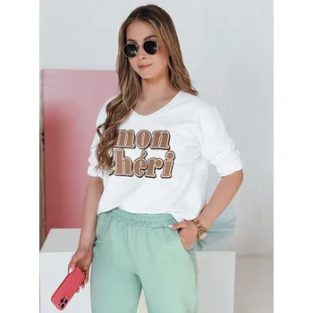 Dámské oblečení Dámská halenka oversize s potiskem CHERINO RY2828 Barva: Bílá, Velikost: ONE SIZE