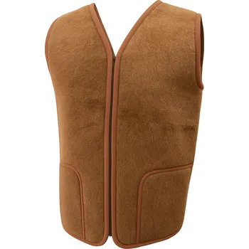 Dámská vesta MERINO Pánská vlněná vesta Merino vlna + Velbloud - tmavá XXXL