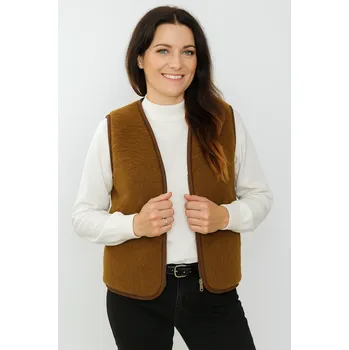Dámská vlněná vesta Merino vlna + Velbloud - tmavá XL