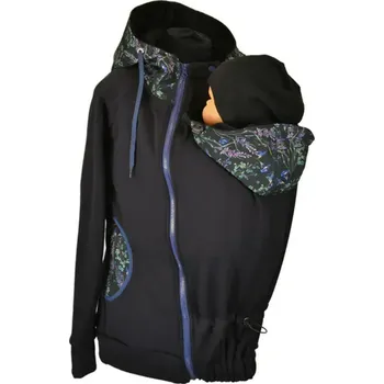 Shara Nosící mikina - černá/bylinky/tmavě modrá Velikost: XXS, Vzor: černá/bylinky