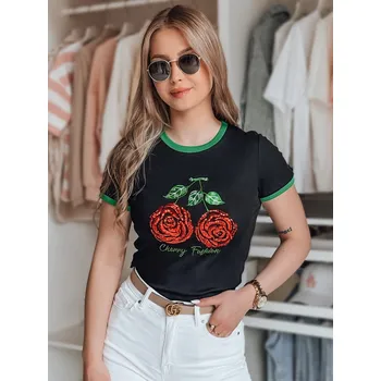 Dámská halenka Dámské tričko s flitry ROSAWIS RY2845 Barva: Černá, Velikost: S/M