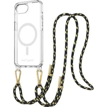 Pouzdro na mobilní telefon AlzaGuard Luxe Detach Lanyard Case Compatible with MagSafe for iPhone 16e žlutozelený