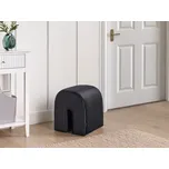 Taburet černý sametové čalounění ve tvaru U moderní puf ne sezení doplňky do obývacího pokoje Beliani