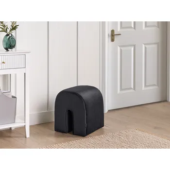 Taburet Taburet černý sametové čalounění ve tvaru U moderní puf ne sezení doplňky do obývacího pokoje Beliani