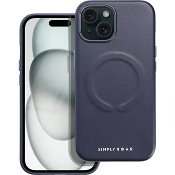 Pouzdro na mobilní telefon Pouzdro Roar Leather MagSafe iPhone 15 Pro Max Modrý