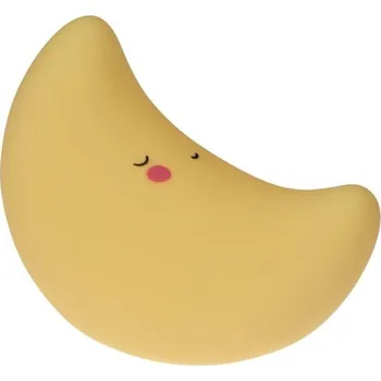 Lampička NOČNÍ LAMPA LED NA BATERIE MĚSÍC HVĚZDA žlutá ležící spící lampa