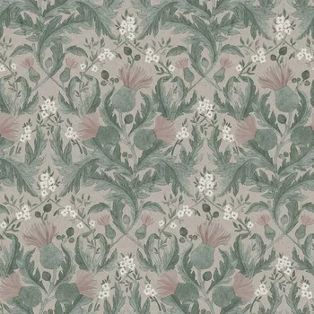 Tapeta Borastapeter Vliesová tapeta na zeď, šedo-zelená, květiny, listy, 7203, Icons, Borastapeter, velikost 10,05 x 0,53 m