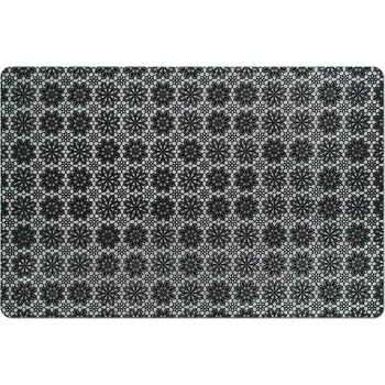 prostírání ZELLER Prostírání Květiny plastové černé 43,5x28,5cm