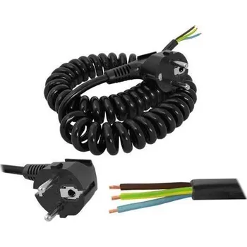 Napájecí kabel Kroucená flexošňůra s volným koncem 3x1mm 3m černá