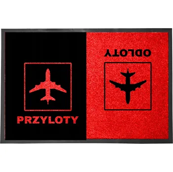 Rohožka Vstupní rohožka 40x60 ČERVENÁ DOMÁCNOST HIT PRZYLOTY ODLOTY ZABAWNY MOTYW