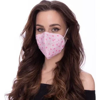 respirátor Balerina zdravotnický Český nano respirátor FFP2 - Pink hearts