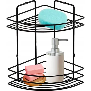 Drátěná police Koupelnová polička Sepio 270 x 190 x 190 mm černá