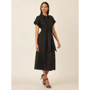 Dámské šaty Mint Mia Šaty Mint Mia 69099 černé lněné dlouhé Velikost: 34