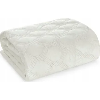 Přehoz na lůžko Přehoz na postel Eurofirany velur 200 cm x 220 cm bílý