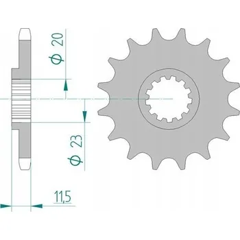 Nářadí na motocykly Přední pastorek Afam 22201 14 zubů, rozměr 428