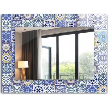 Zrcadlo Moderní zrcadlo s krásným XXL potiskem 80x60 cm Barevné kachličky mozaika
