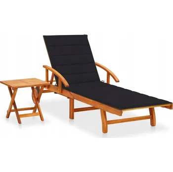 Zahradní lehátko Zahradní lehátko se stolkem a polštářem, masivní akáciové dřevo