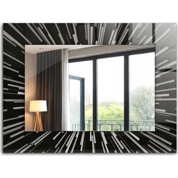 Zrcadlo Moderní Loftové zrcadlo závěsné s potiskem 80x60 Efekt rychlosti světla