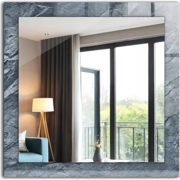 Zrcadlo Dekorativní designové zrcadlo závěsné loft Skała textura kámen 60x60 cm