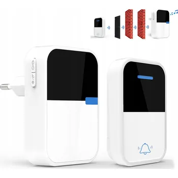 Domovní zvonek BEZDRÁTOVÝ ZVONEK VODĚODOLNÝ IP44 VELKÝ DOSAH NA DVEŘE BRANKU + VYSÍLAČ