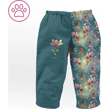 Panel se střihem na ušití oblečení pro hračku zvířátka kalhoty Jaxon - rusovláska pod květinou