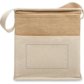 Chladicí taška z juty a plátna, 150 FRONT POCKET, 80x140mm Sítotiskový transfer, 7 barev