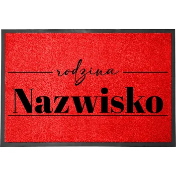 Rohožka VSTUPNÍ ROHOŽKA 40X60 ČERVENÁ DOMOVNÍ HIT TWOJE NAZWISKO TEKST WŁASNY