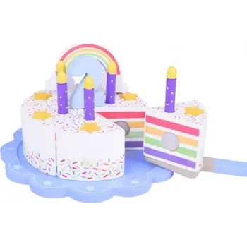 Dřevěná hračka Dřevěný narozeninový dort na krájení