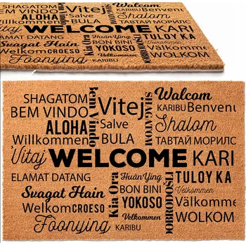 Rohožka Kokosová rohožka venkovní na boty 40x60cm s potiskem Welcome