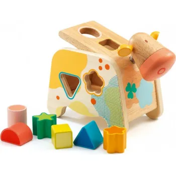 Dřevěná hračka DJECO Vkládání tvarů Kravička