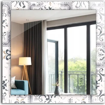 Zrcadlo Zrcadlo dekorativní závěsné na zeď Vzor dlaždice ornamenty 60 x 60 cm