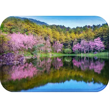 Koupelnová předložka KOUPELNOVÁ PŘEDLOŽKA PROTI SKLUZU 60X40 HIT JEZIORO DRZEWA FIOLETOWE