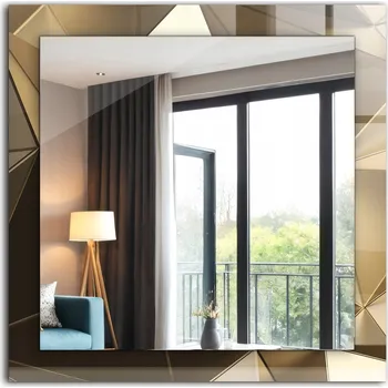 Zrcadlo Krásné čtvercové zrcadlo na zeď s potiskem dekoru Geometrické tvary 60x60