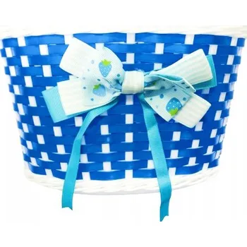 Košík na láhev Přední košík na kolo modrý se stuhou