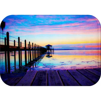 Koupelnová předložka KOUPELNOVÁ PŘEDLOŽKA PROTI SKLUZU ANTIBAKTERIÁLNÍ 60X40 JEZIORO NIEBO RÓŻOWE