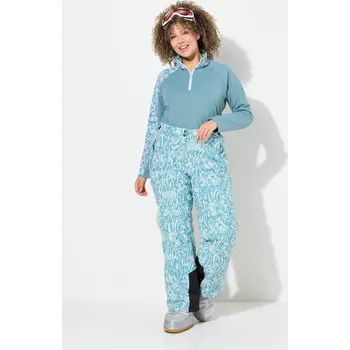 Snowboardové kalhoty Ulla Popken, Plus size Lyžařské aklhoty, nepromokavé, pásky na suchý zip, tvarovaná kolena, recyklovaný materiál pro plnoštíhlé nadměrná velikost, 832589720-1008, tyrkysový, 44, Nadměrné velikosti, Plus size oblečení, Oblečení pro boubelky, Oblečení pro b