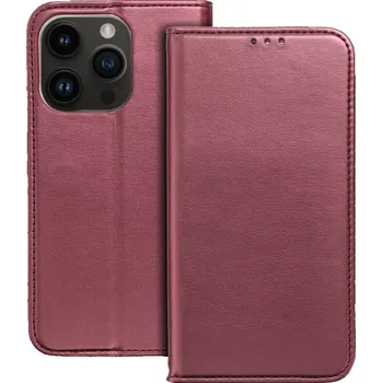 Pouzdro na mobilní telefon Pouzdro Magnetic Book iPhone 15 Pro Bordó