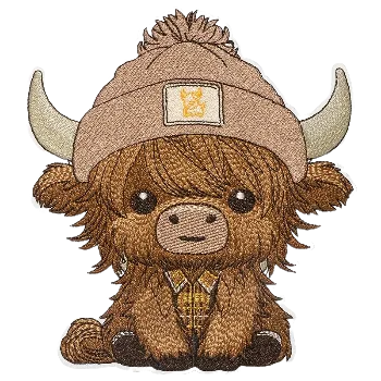 Nášivka Nažehlovací nášivka - kráva v čepici (12,3 x 13,7 cm)