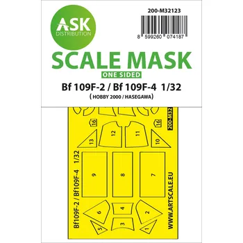 Plastikový model ASK 1/32 Bf 109F-2 / Bf 109F-4 one-sided express fit mask for Hasegawa / Hobby 2000