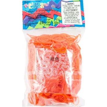 kreativní sada Rainbow Loom Original - gumičky - 600ks - transparentní oranžová