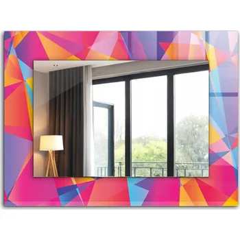 Zrcadlo Dekorativní zrcadlo na zeď s potiskem dekor 80x60 Barevné geometrické