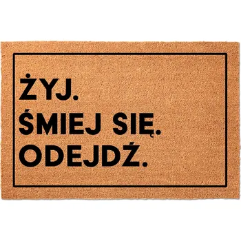 Rohožka KOKOSOVÁ ROHOŽKA PŘED DVEŘE VÍTEJ DOUFÁM ŽE MÁŠ RŮŽOVOU NÁLADU