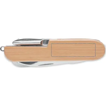 Kuchyňský nůž Multifunkční nůž, bambus 5 BACK, 12x40mm Tamponový tisk, 4 barvy