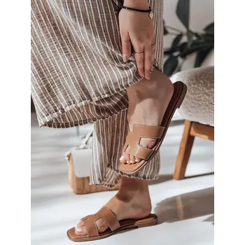 Dámské pantofle Dámské pantofle s výřezy KLASSINO ZY0881 Barva: Khaki, Velikost: 38