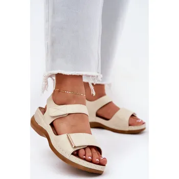 Dámská obuv Pohodlné dámské sandály na suchý zip Iphiope Barva: Zlatá, Velikost: 37